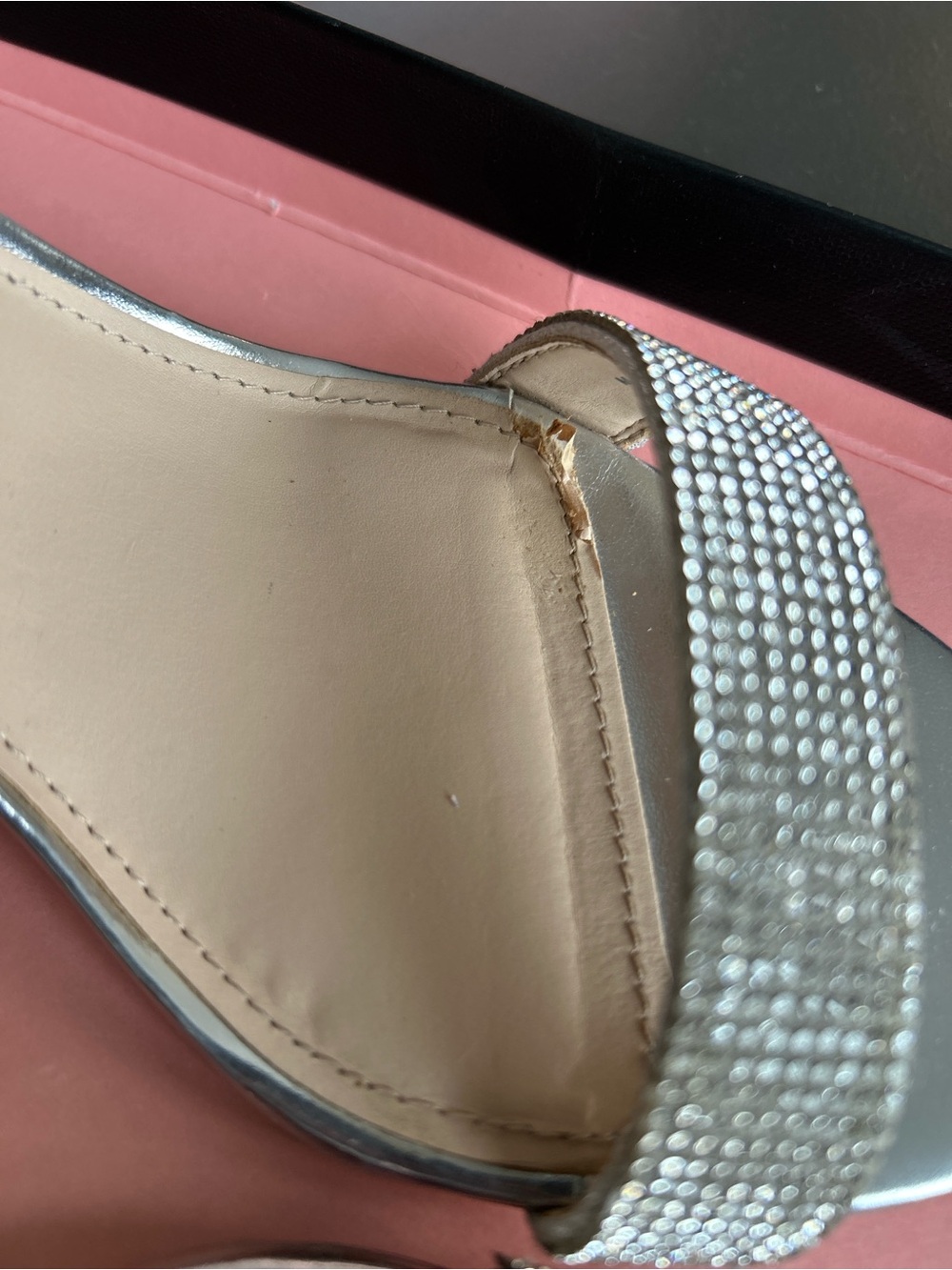 Nina Shimmering Silver Rhinestone Block Heel - Picture 5 of 9